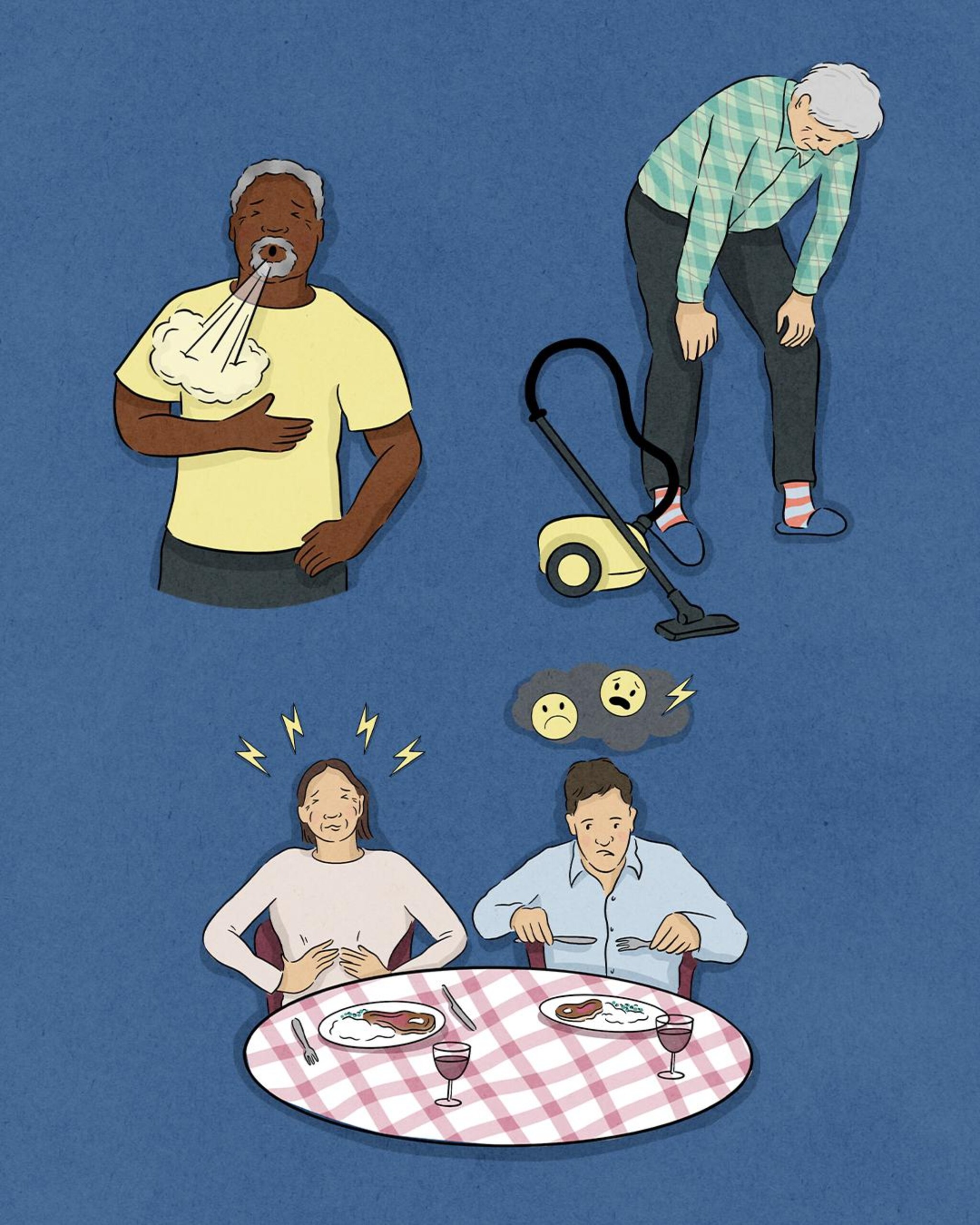 Dagelijkse activiteiten, zoals sociale contacten en huishoudelijk werk, kunnen vermoeiender zijn en meer tijd kosten dan voorheen. Het kan lastig zijn om u aan deze veranderingen aan te passen, wat kan leiden tot gevoelens van angst, spanning of somberheid.